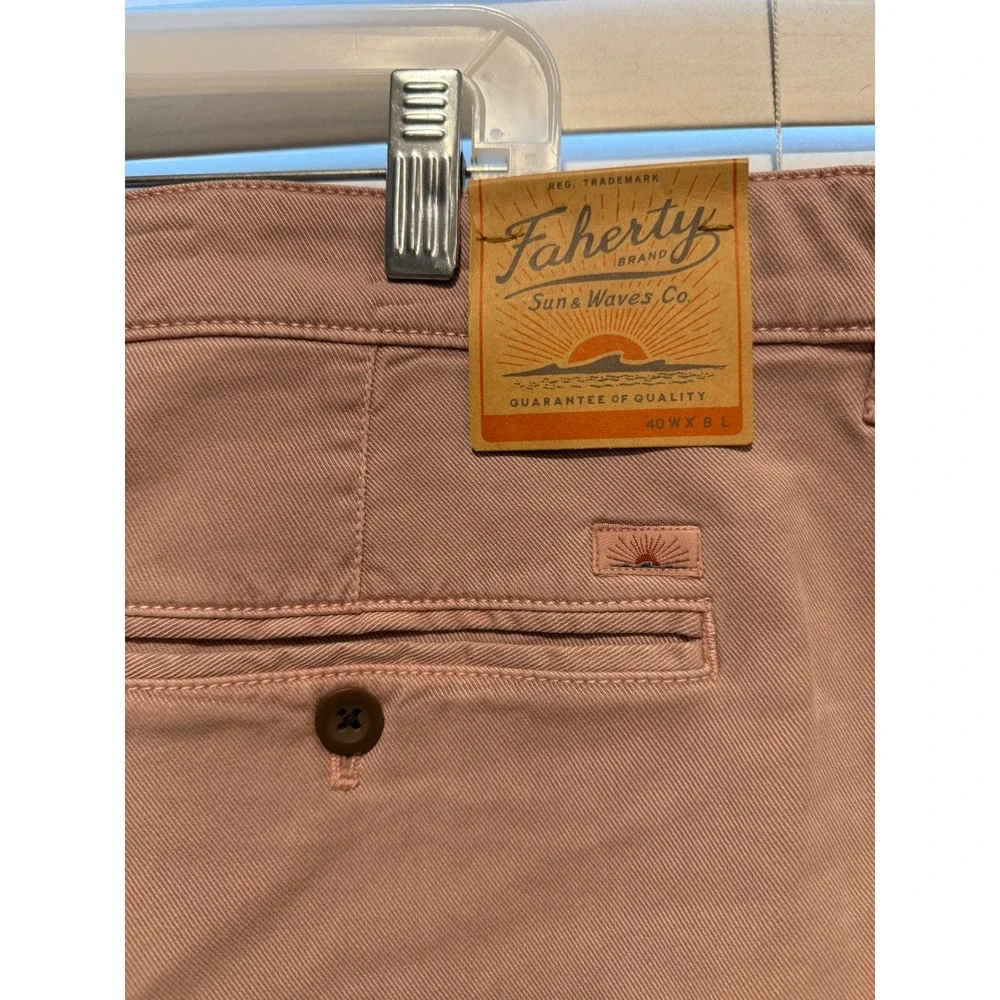 Faherty Brand Men's Sun and Waves Co Shorts‎ Tan Cotton Blend Size 40